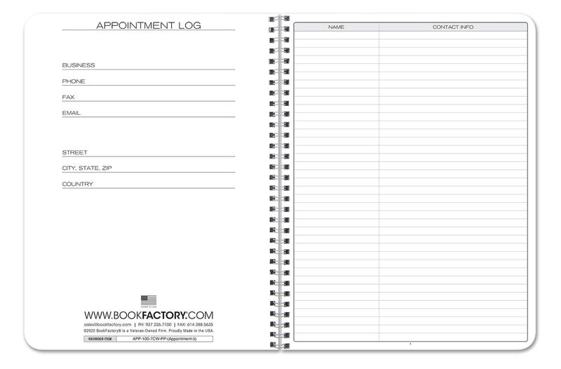 BookFactory 5 or 10 Column Appointment Book/Appointments Tracking Logbook/Notebook (Five or Ten Columnar Book Format) - 100 Pages, 8.5'' x 11'', Wire-O (Made in USA) - Image 2